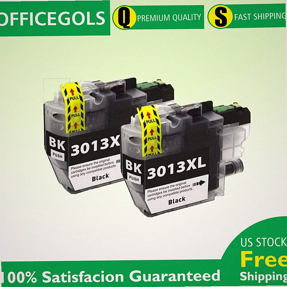 2 PACK LC3013XL Black Ink Cartridges for Brother MFC-J497DW MFC-J491DW Printer