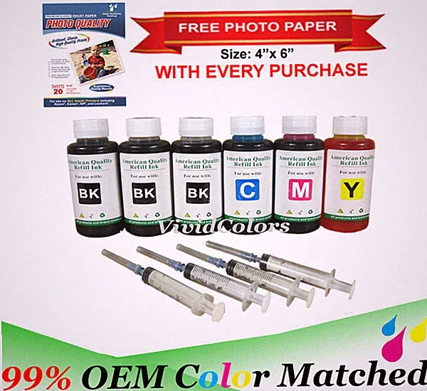4-Color Bulk Ink Refill Kit for Brother Inkjet Printer Cartridges 600 ml Total