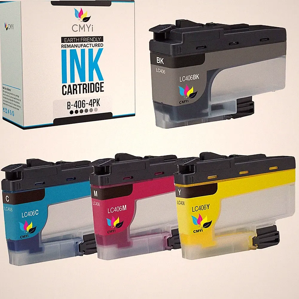 4-Pack Compatible CMYi LC406 Ink Cartridge fits Brother MFC-J4335DW, J5955DW