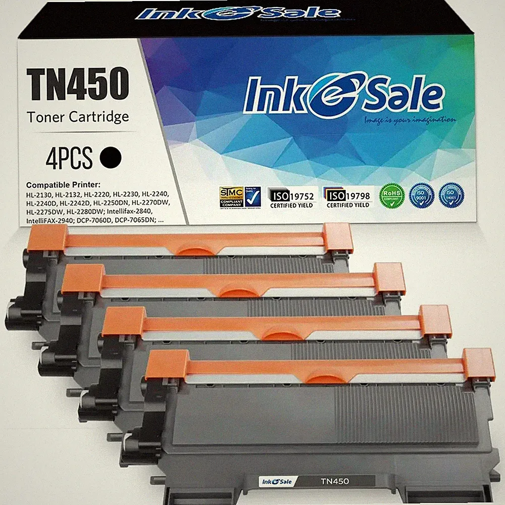 4PK For Brother TN450 HY Black Ink Cartridge HL-2240 2230 2270DW MFC-7360N Toner