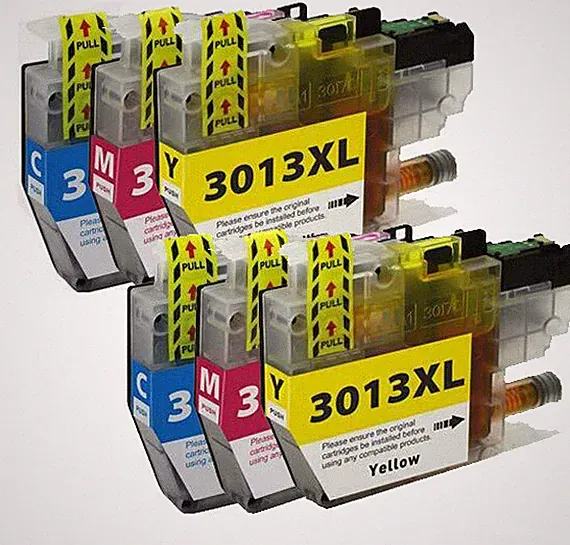 6PK CMY XL Printer Ink fits for Brother LC3013 MFC-J491DW MFC-J497DW MFC-J895DW
