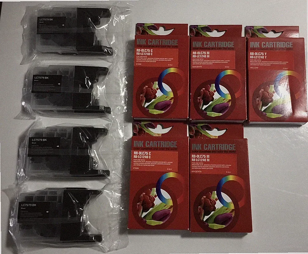 9 CE Ink Cartridges For Brother DCP Printers,2 Cyan,2 Magenta,1 Yellow & 4 Black