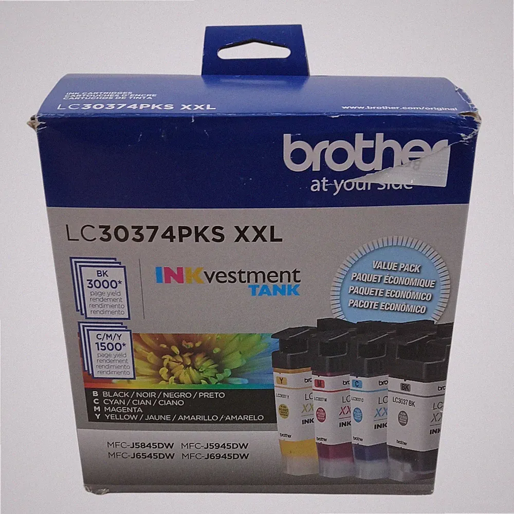 Brother LC30374PKS XXL Black/Cyan/Magenta/Yellow Super High-Yield Ink Cartridges