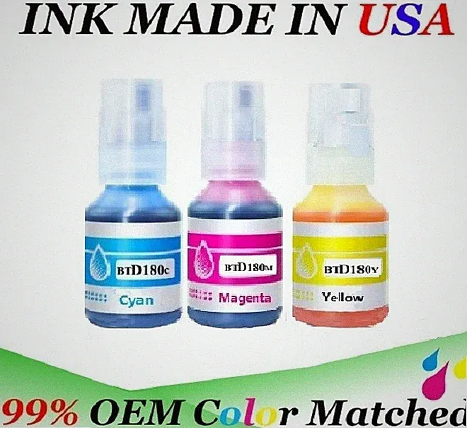 BTD180 3 color PK Ink refill bottle for Brother MFC-T580DW MFC-T980DW MFC-T780DW