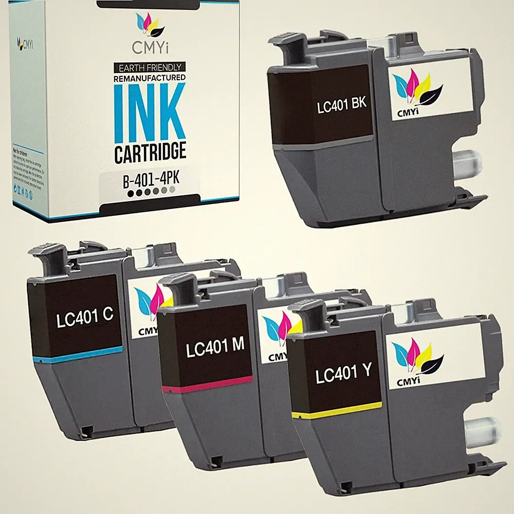 CMYi Compatible LC401 Ink Cartridge Combo Pack 4 fits Brother MFCJ1010DW J1012DW