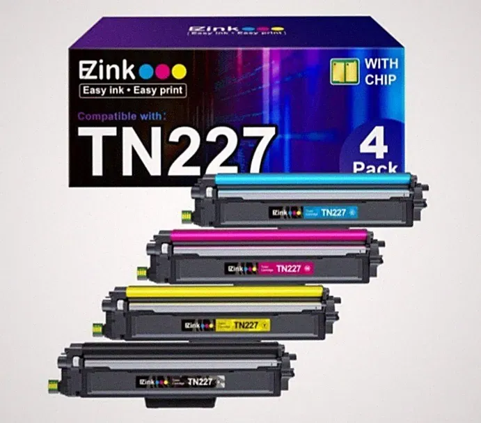 E-Z Ink Compatible Toner Cartridge Replacement for Brother TN227 (No Drum) 4 PK