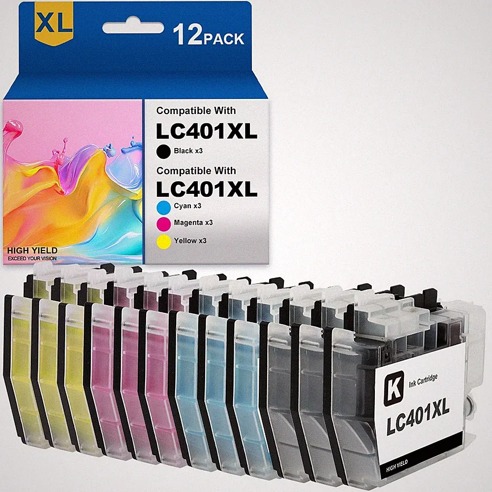 Ink Cartridge fits for LC401 Brother MFC-J1010DW MFC-J1012DW MFC-J1170DW Printer
