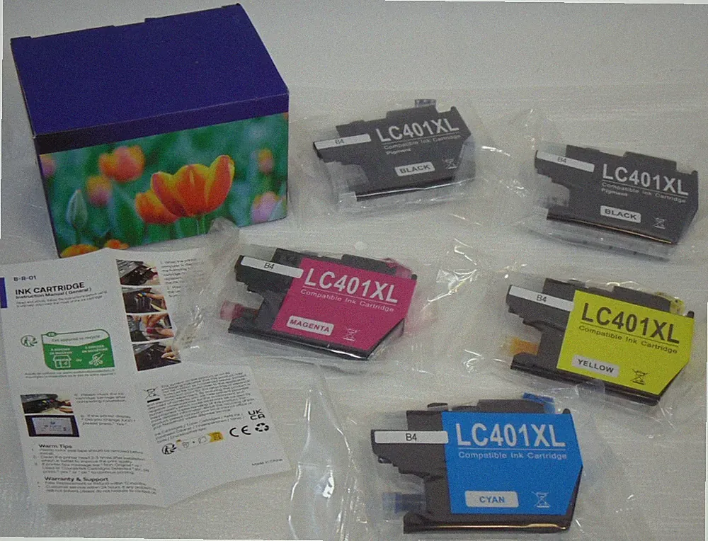 LC401XL Ink Cartridges Combo 5 Pack Compatible For Brother LC401 High Yield