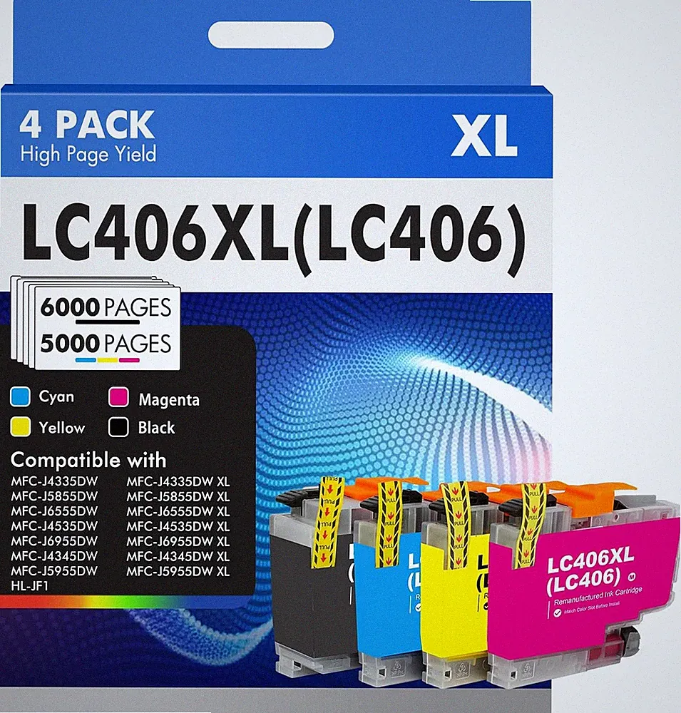 LC406 LC406XL Ink Cartridges for Brother Printer LC 406XL 406 XL for MFC-J4335DW