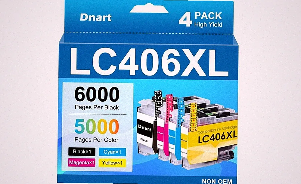 LC406XL LC406 Ink Cartridges for MFC-J4335DW Brother Printer (4 Pack)