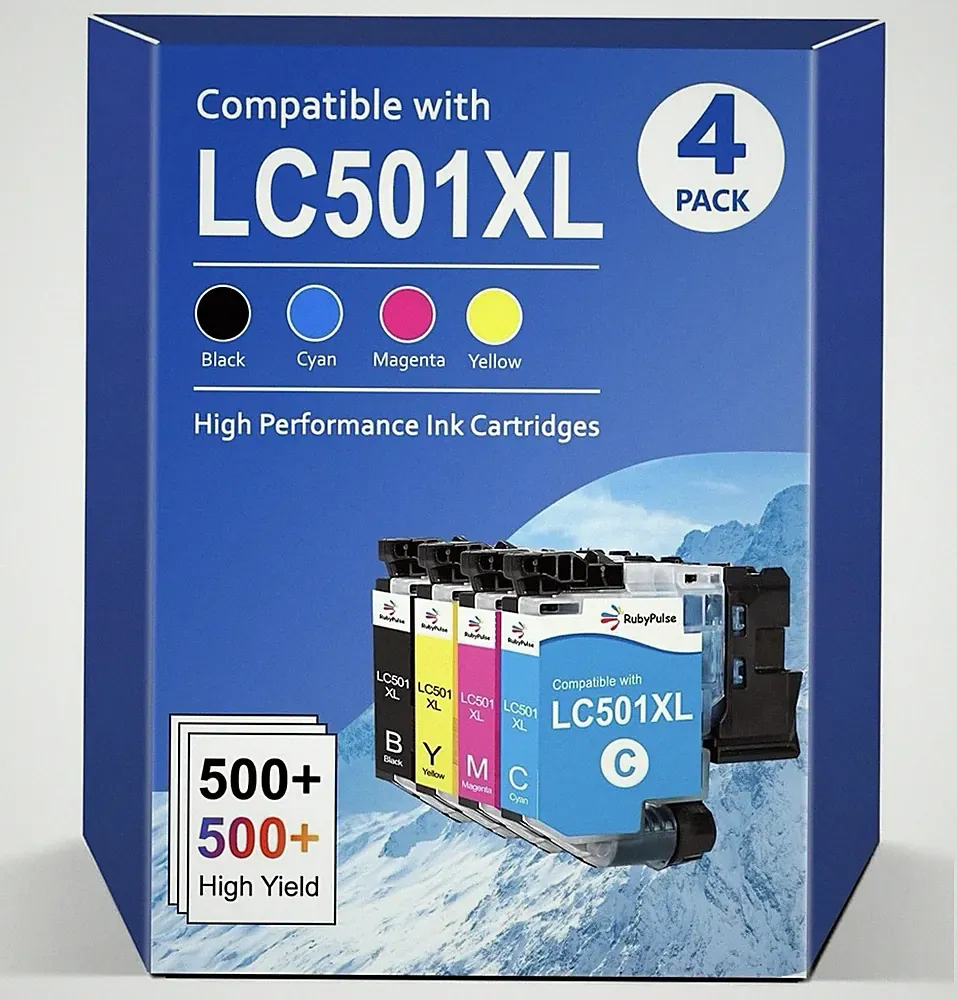 LC501XL LC501 4 Pack Ink Cartridges Compatible for Brother MFC Printers
