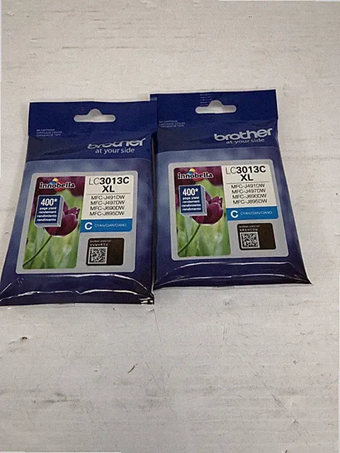 Lot of 2 Brother LC3013C High Yield Innobella Ink Cartridge - Cyan