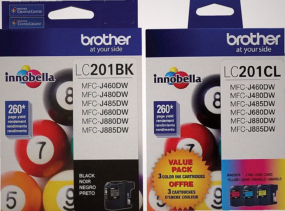 New Genuine Brother LC201 Black Cyan Magenta Yellow 4PK Ink Cartridges