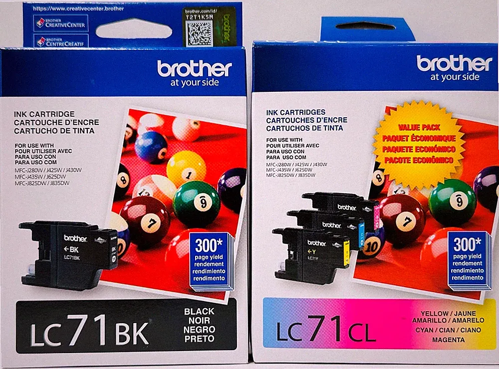 New Genuine Brother LC71 Black Cyan Magenta Yellow Ink Cartridges Box MFC-J430W