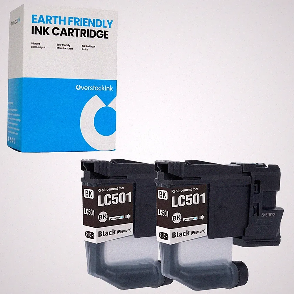 OSI Compatible 2-Pack LC501BK Ink Cartridges fits Brother MFC-J1360DW J1410DW