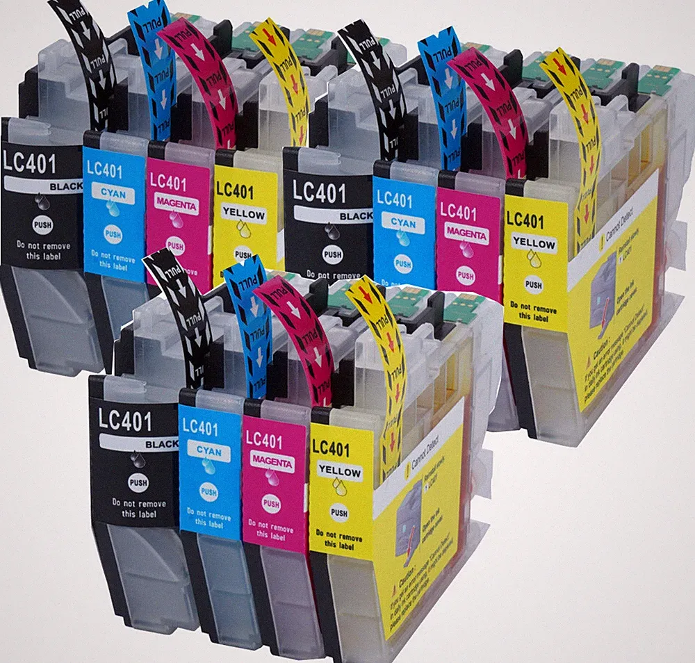 Printer Ink Combo Set fits LC401 Brother MFC-J1010DW MFC-J1012DW MFC-J1170DW