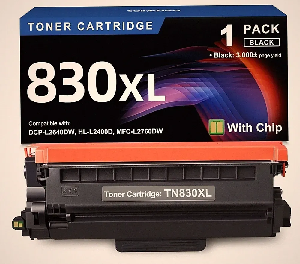 TN830XL Black Toner Cartridge Ink for HL-L2460DW Printer Replacement for Brother