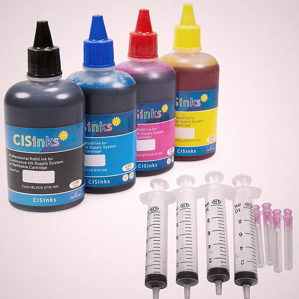 Universal Dye Ink Refill Ink Bottle Set 4 color 400ml Compatible with Brother