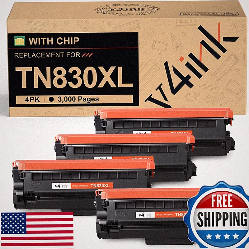 V4Ink Tn830Xl Toner Cartridge Ink For Brother Hl-L2460Dw Printer Replacement