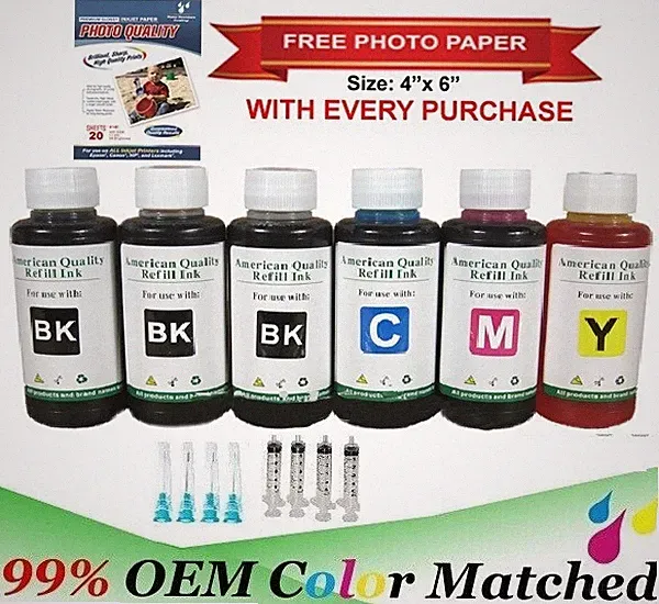 VC 600ml refill ink for HP Canon Brother Dell and all others, Extra black